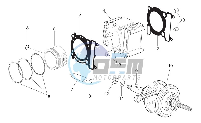 Drive shaft - Cylinder - Piston