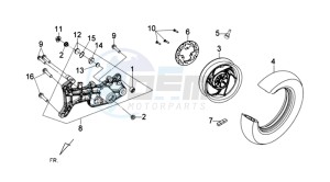 JOYRIDE 125 drawing REAR WHEEL - REAR FORK