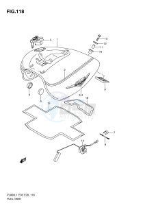 VL800 (E3-E28) VOLUSIA drawing FUEL TANK (VL800TL1 E28)