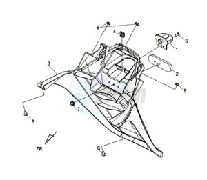 MAXSYM 400 EFI drawing RR  FENDER ASSY