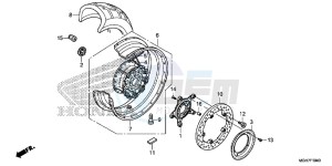 VFR1200XDF CrossTourer - VFR1200X Dual Clutch 2ED - (2ED) drawing REAR WHEEL