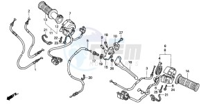 CBR600F drawing HANDLE LEVER /SWITCH/ CABLE