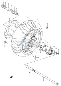 AN650 (E2) Burgman drawing REAR WHEEL (AN650K4 K5)