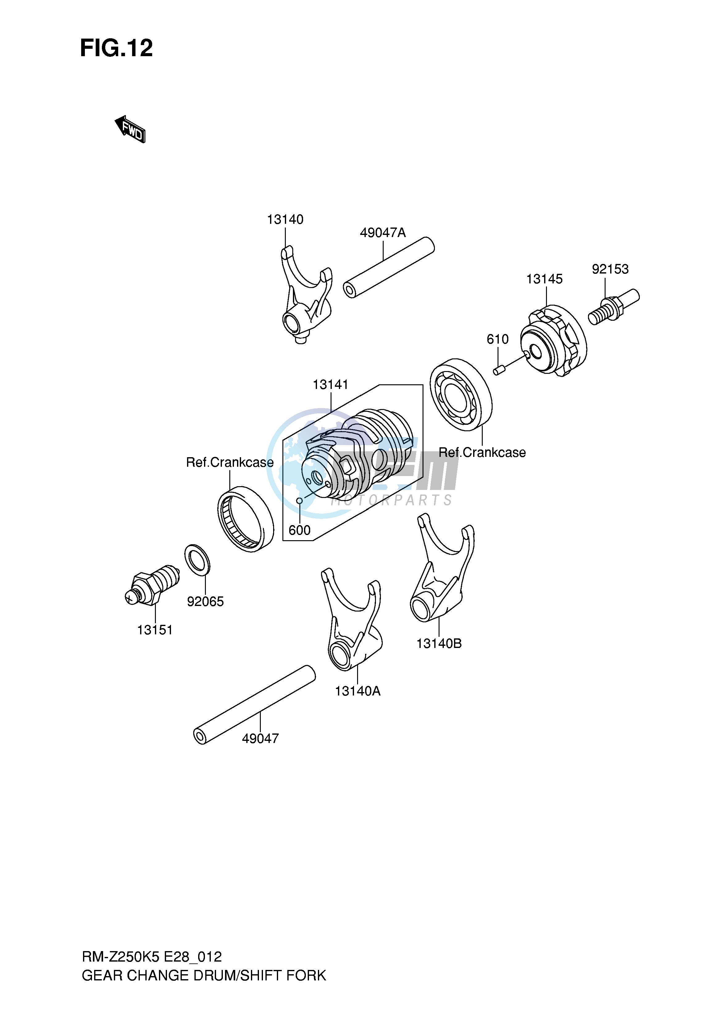 GEAR CHANGE DRUM SHIFT FORK