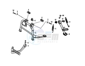 ORBIT II 50 drawing CENTRAL STAND -SIDE STAND- KICKSTARTER PEDAL