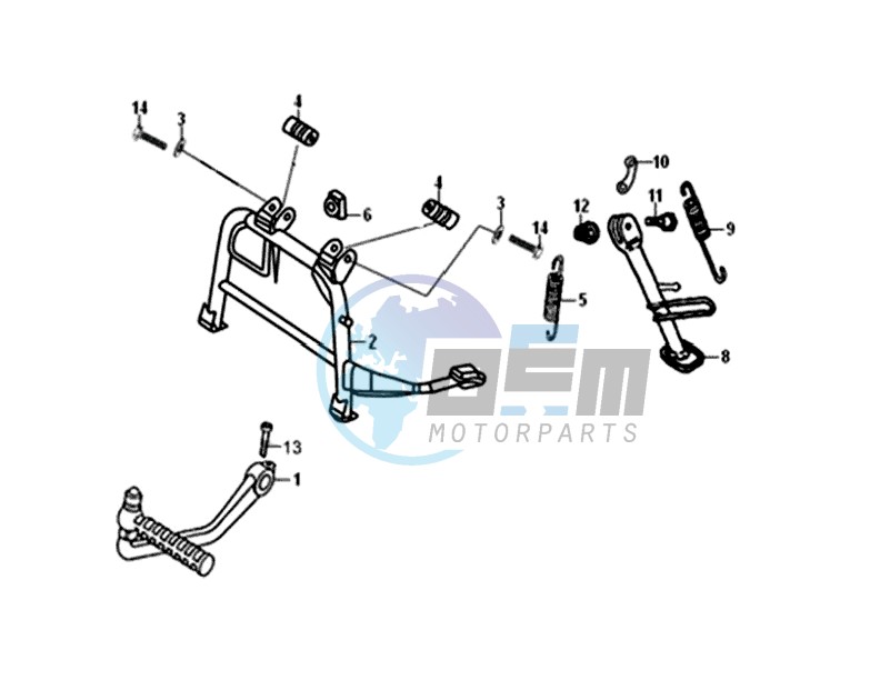 CENTRAL STAND -SIDE STAND- KICKSTARTER PEDAL