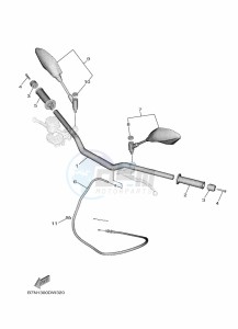 MT-09 MTN890 (B7N7) drawing STEERING HANDLE & CABLE