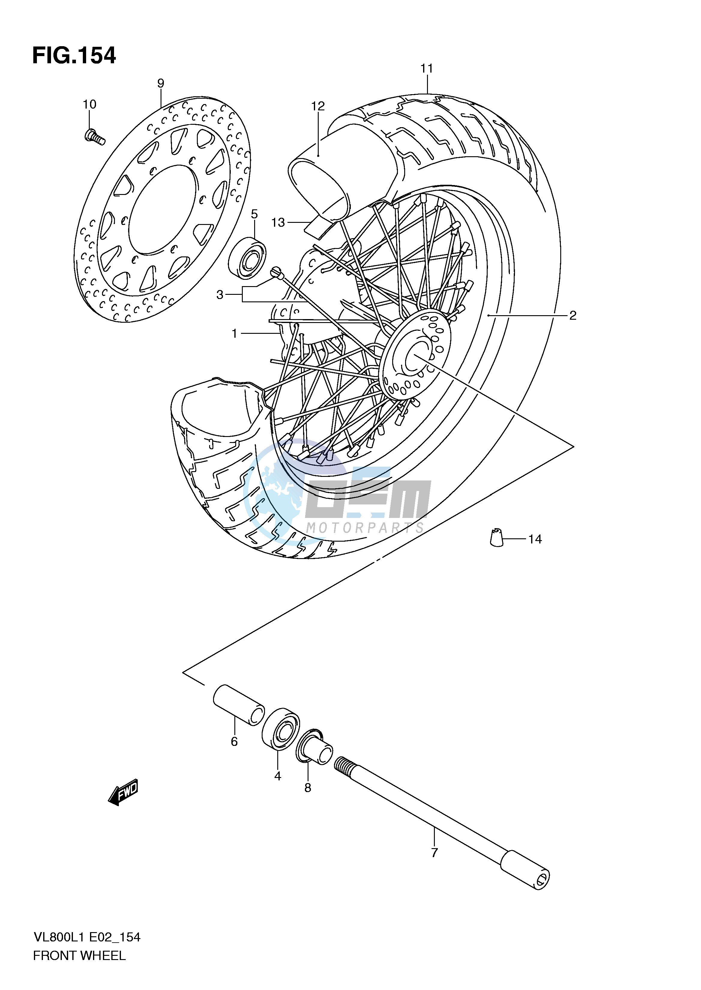 FRONT WHEEL (VL800TL1 E24)