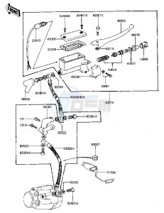 KZ 440 D [LTD BELT] (D2-D5) [LTD BELT] drawing FRONT MASTER CYLINDER -- 81-83 D2_D3_D4_D5- -