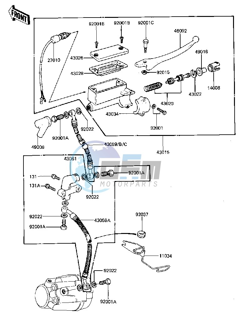 FRONT MASTER CYLINDER -- 81-83 D2_D3_D4_D5- -