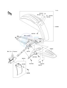 KX 250 T [KX250F] (TF) T6F drawing FENDERS