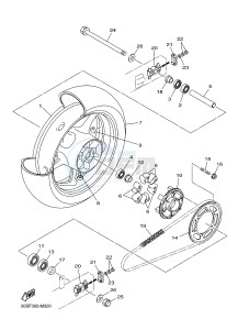 XJ6S 600 DIVERSION (S-TYPE) (36CB) drawing REAR WHEEL