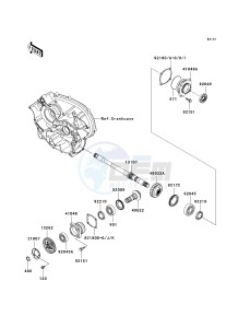 KVF 650 E [BRUTE FORCE 650 4X4 HARDWOODS GREEN HD] (E6F-E9F) E6F drawing FRONT BEVEL GEAR