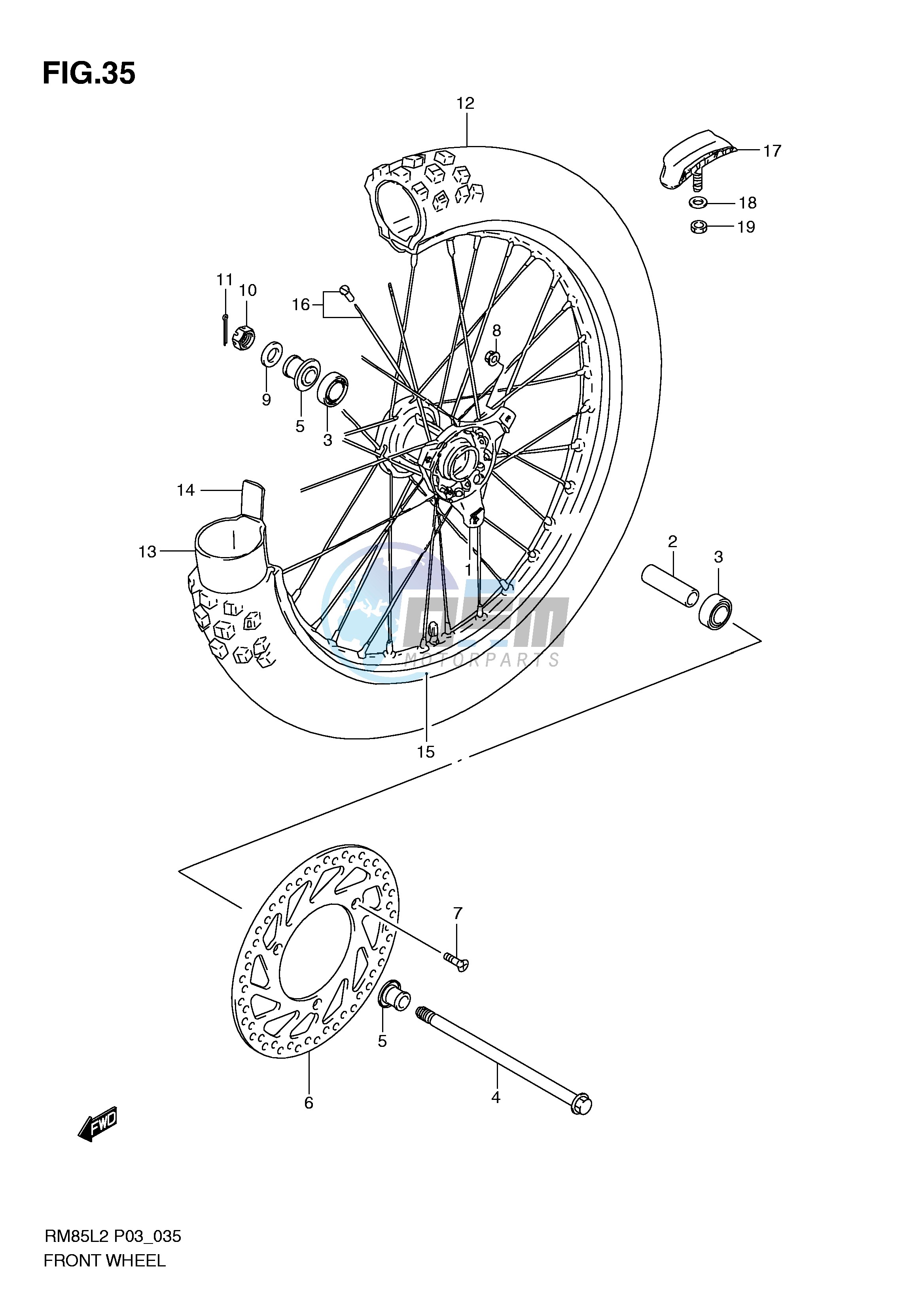 FRONT WHEEL (RM85LL2 P03)