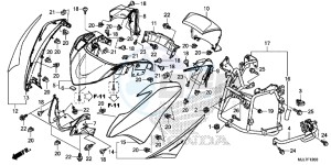 NC750DE Integra - NC750D Europe Direct - (ED) drawing FRONT COWL