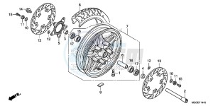 CB1100AE CB1100 ABS UK - (E) drawing FRONT WHEEL (CAST)