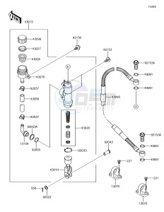 KX85-II KX85DHF EU drawing Rear Master Cylinder