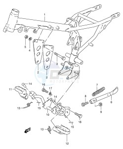 JR50 (P3-P28) drawing FRAME - FOOTREST