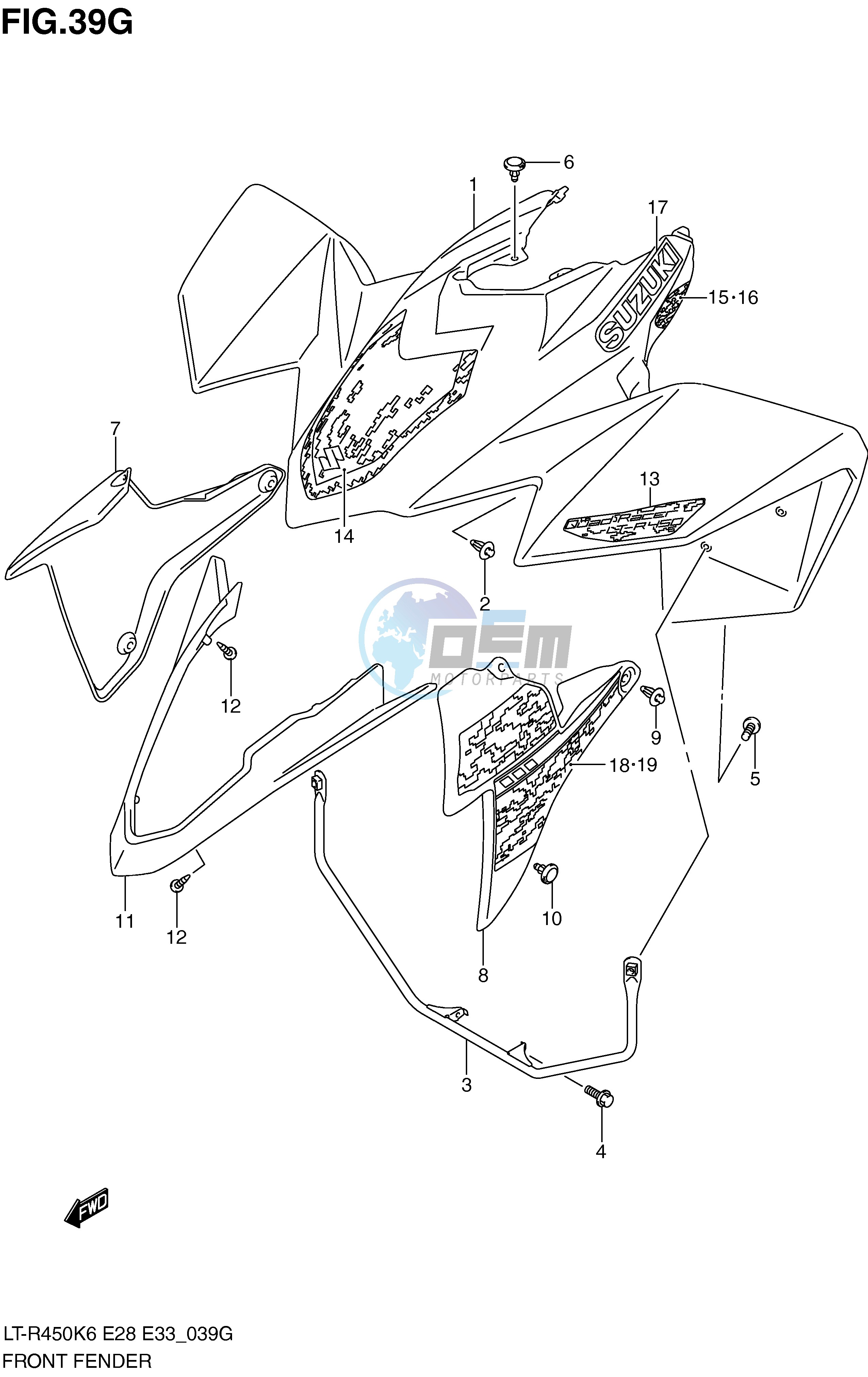 FRONT FENDER (LT-R450ZL0)