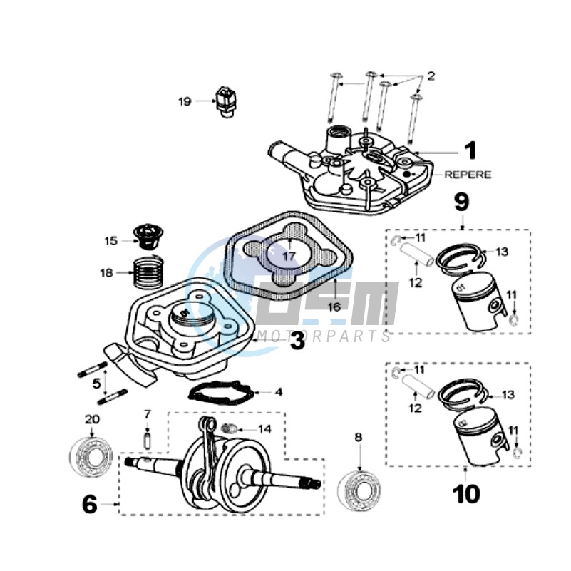 CRANKSHAFT AND CYLINDER IAE