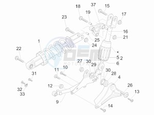 Nexus 500 SP e3 drawing Rear suspension - Shock absorbers