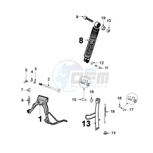 LUDIX 14 EP 2T EU drawing REAR SHOCK AND STAND