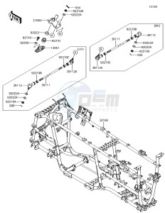 BRUTE FORCE 750 4x4i EPS KVF750GJF EU drawing Frame