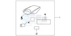 CBR1000RA9 UK - (E / ABS MKH MME REP) drawing REAR SEAT COWL CANDY TAHITIAN BLUE