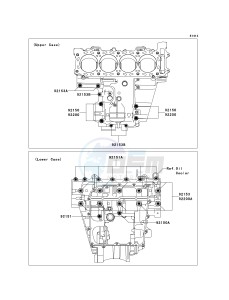 ZX 1000 E [NINJA ZX-10R] (E8F-E9FA) 0E9F drawing CRANKCASE BOLT PATTERN