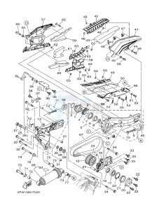 XP500A T-MAX 530 (2PWM) drawing REAR ARM & SUSPENSION