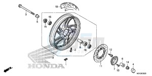 SH125G SH125S UK - (E) drawing FRONT WHEEL