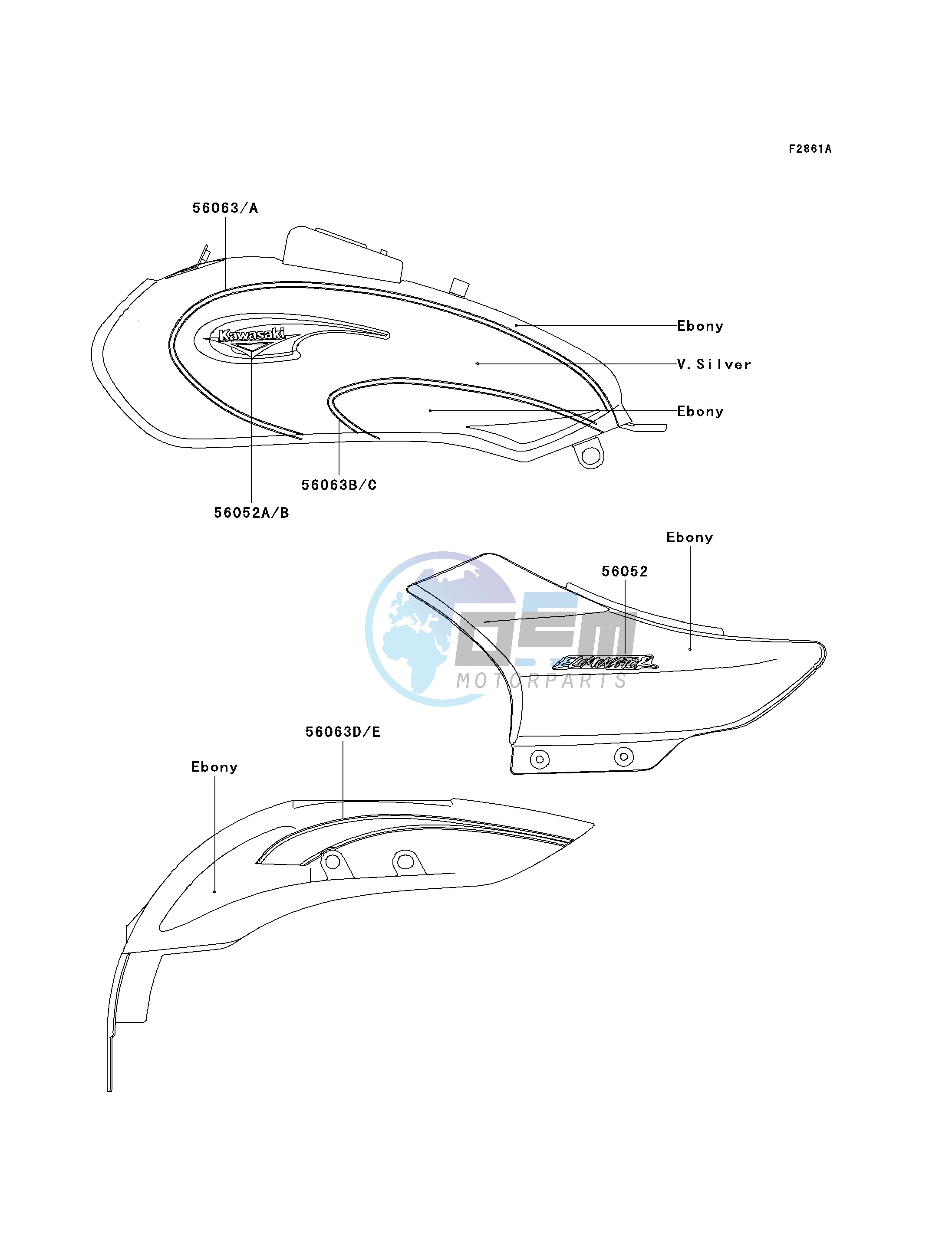 DECALS-- EBONY_SILVER- --- A4 - A6- -