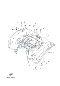 YFM700FWB YFM70KDHG KODIAK 700 HUNTER (B168) drawing REAR FENDER