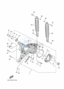 MWD300 TRICITY 300 (BED7) drawing REAR ARM & SUSPENSION