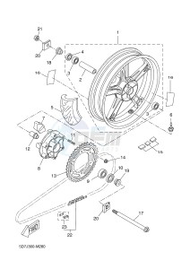 YZF-R125 R125 (5D7J 5D7J 5D7J) drawing REAR WHEEL