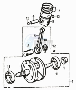 XS 125 drawing CRANKSHAFT / PISTON