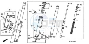 ST1300A9 UK - (E / ABS MKH MME) drawing FRONT FORK