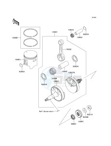 KX 100 A [KX100 MONSTER ENERGY] (A6F - A9FA) D9FA drawing CRANKSHAFT_PISTON-- S- -