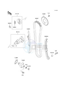 KVF 400 C [PRAIRIE 400 4X4] (C1-C4) [PRAIRIE 400 4X4] drawing CAMSHAFT-- S- -_TENSIONER