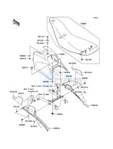 KFX700 KSV700A7F EU drawing Seat