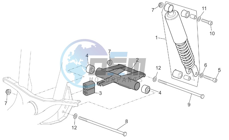 R.shock absorber-connect. Rod