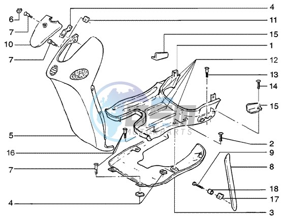 Front shield - foot board - spoiler