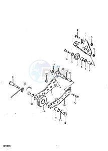 RM100 (N-T-X) drawing CHAIN GUIDE - TENSIONER (RM100N)