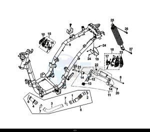 SYMPHONY ST 50 (25 KM/H) (XB05W4-NL) (E4) (L7-M0) drawing FRAME BODY ENGINE MOUNT