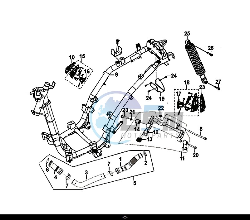 FRAME BODY ENGINE MOUNT