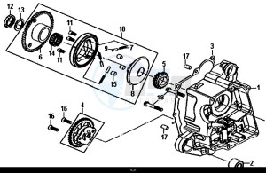 ORBIT III 50 (25 KM/H) (XE05W1-NL) (L8-M0) drawing R CRANK CASE-OIL PUMP ASSY