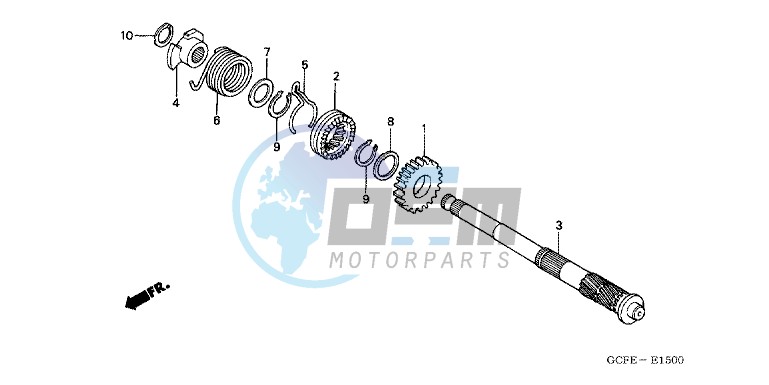 KICK STARTER SPINDLE