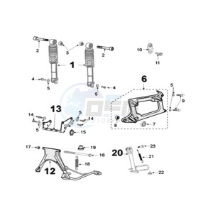 CITYSTAR 125 LC drawing REAR SHOCK AND STAND