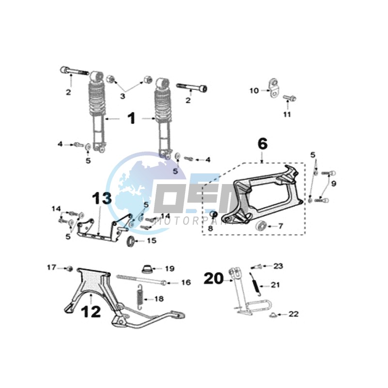 REAR SHOCK AND STAND