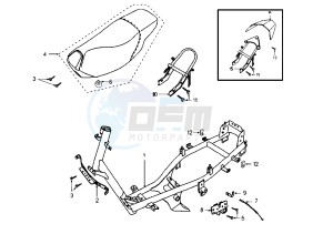 X–FIGHT - 50 cc drawing FRAME-SEAT